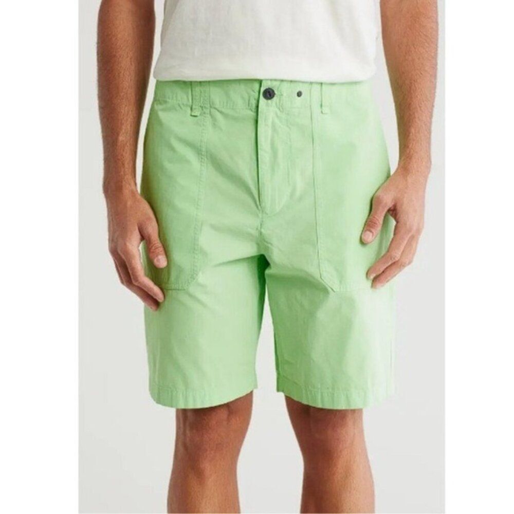 Rag & Bone Cliffe Peached Cotton Field Shorts in Green Size 33